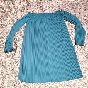 Emerald Green Ruffle Off the Shoulder Dress